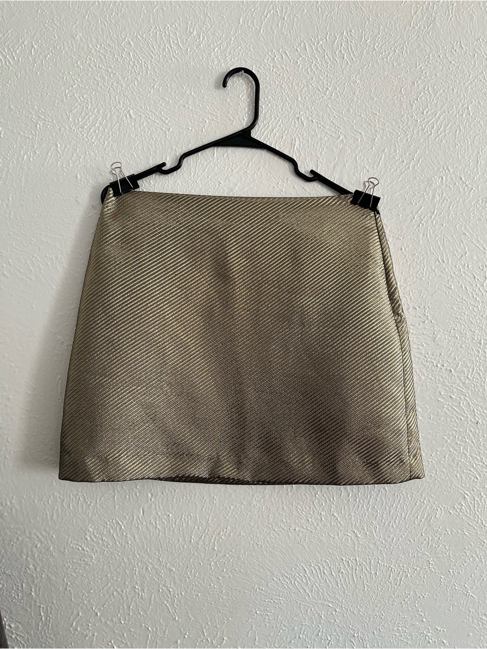 LOFT Metallic Gold Mini Skirt